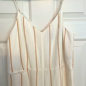 Striped Anthropologie white/orange jumpsuit